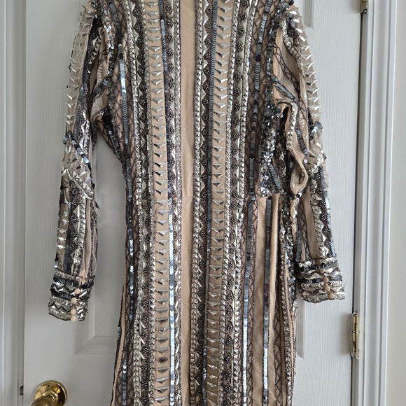 ASOS DESIGN Embellished Mini Dress with Tie Detail - Picture 9 of 9